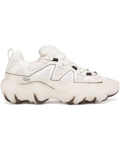 DIESEL Low Top-Sneakers mit Overlay aus Gummi - Weiß