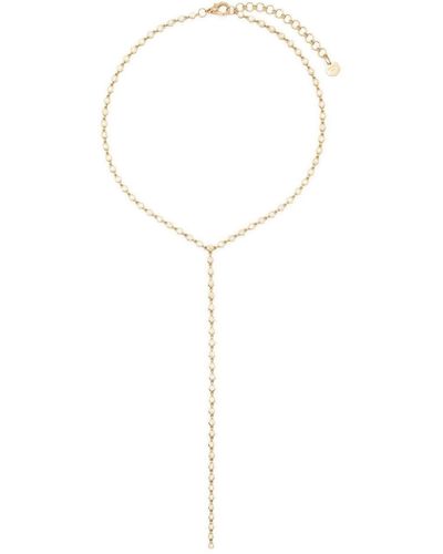 SHAY 18kt Yellow Gold Diamond Lariat Necklace - White