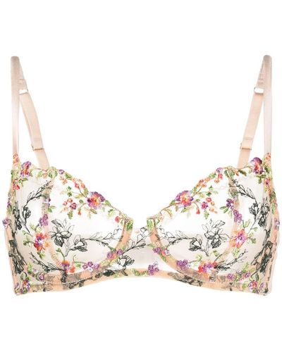 Gilda & Pearl Soutien-gorge Fiori Primavera en soie - Neutre