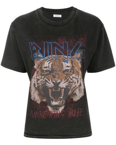 Anine Bing Tiger Tシャツ - ブラック
