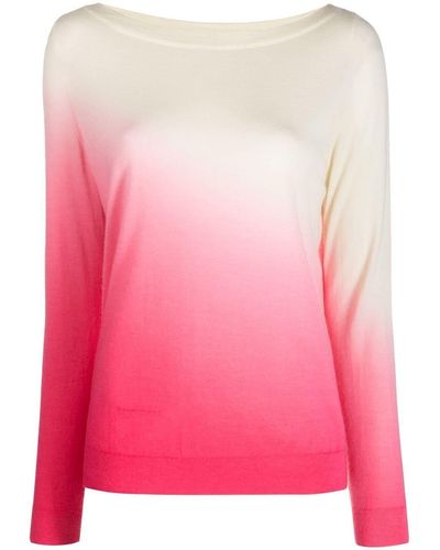 Chinti & Parker Dip-dye Ribbed Knit T-shirt - Pink