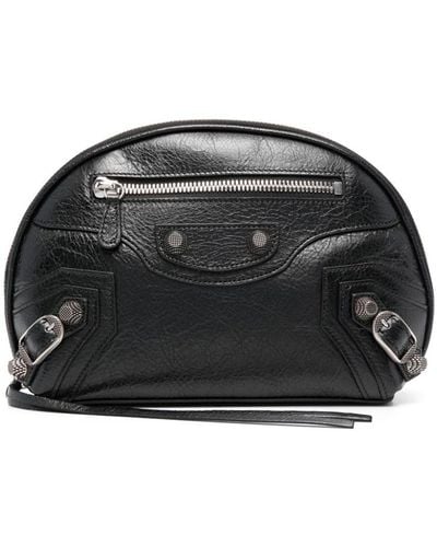 Balenciaga Small Le Cagole Leather Make Up Bag - Black