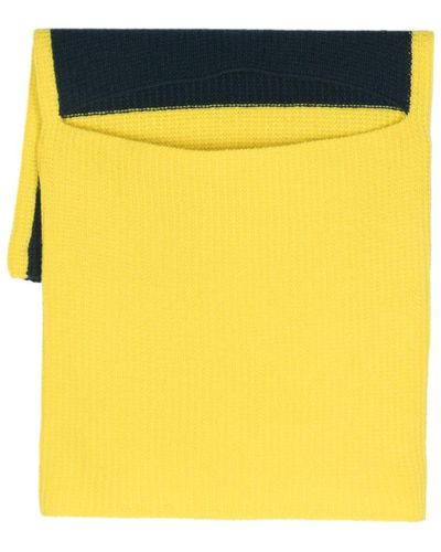 Homme Plissé Issey Miyake Frame And Blocks Wool Scarf - Yellow