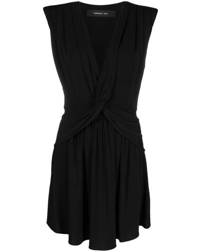 FEDERICA TOSI Knot-detail V-neck Dress - Black