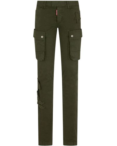 DSquared² Low-rise Cotton Cargo Trousers - Green