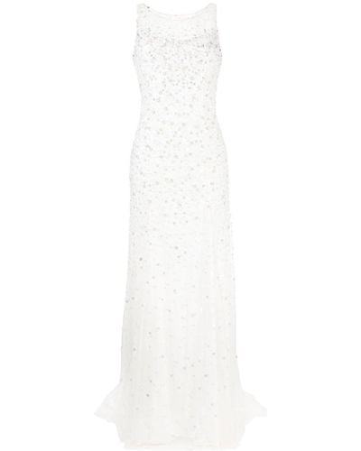 Jenny Packham Ida Embellished Pleated Dress - White
