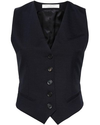 Philosophy Di Lorenzo Serafini Adjustable Tailored Waistcoat - Blue
