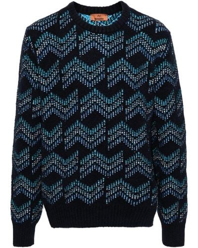 Missoni Zigzag-woven Sweater - Blue