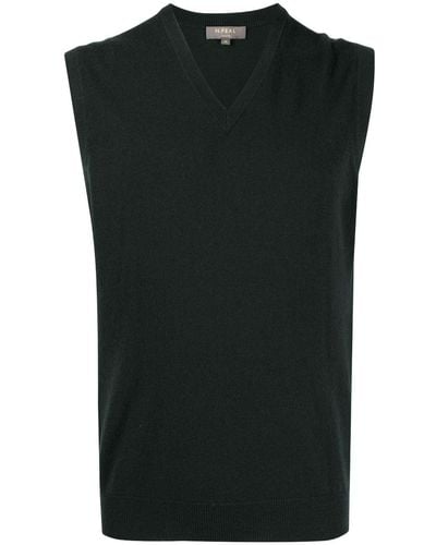 N.Peal Cashmere Chaleco The Westminster con cuello en V - Negro