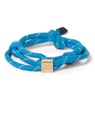 Miu Miu Bracelet à breloque logo - Bleu