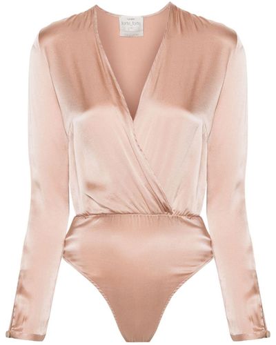 Forte Forte Silk-blend Bodysuit - Pink