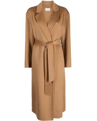 P.A.R.O.S.H. Capotto Belted-waist Cashmere Peacoat - Natural