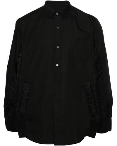 Sacai Classic-Collar Poplin Shirt - Black