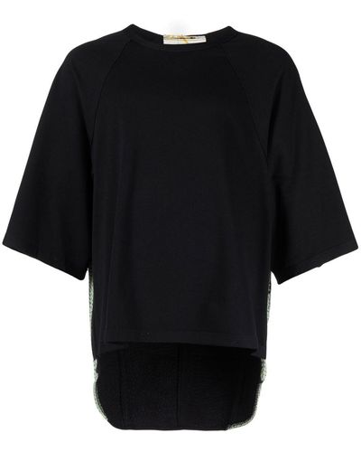 By Walid T-shirt à coutures contrastantes - Noir