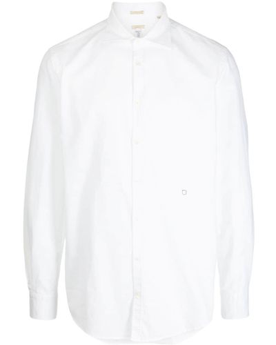 Massimo Alba Genova Embroidered-motif Cotton Shirt - White