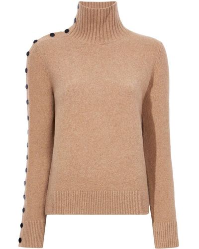 Proenza Schouler Camilla High-neck Button-up Sweater - Natural