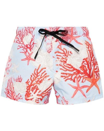 Versace Barocco Sea Swim Shorts - Red