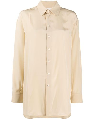 Jil Sander Long Sleeve Silk Shirt - Natural