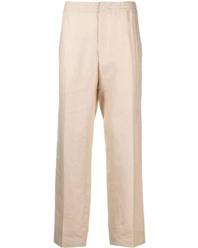 ZEGNA Straight-leg Linen Pants - Natural