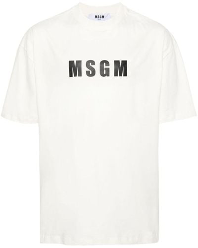 MSGM Katoenen T-shirt Met Logoprint - Wit