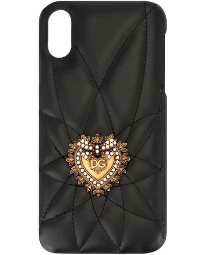 Dolce & Gabbana Cover per iPhone XR Cuore Sacro - Nero