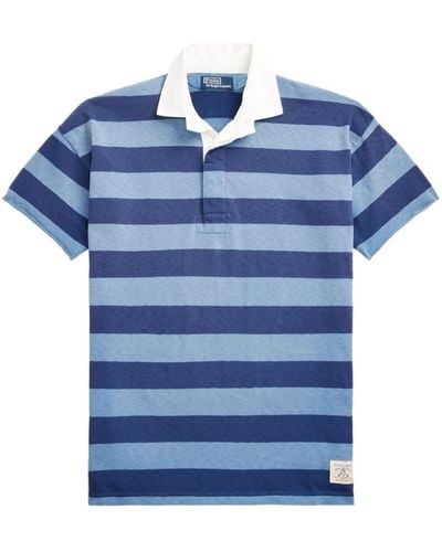 Polo Ralph Lauren Striped Cotton Polo Shirt - Blue