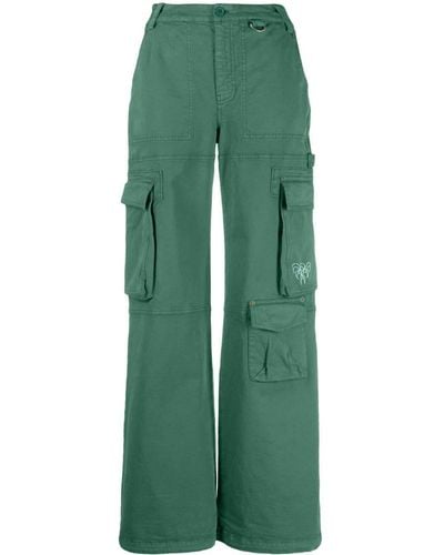 Marine Serre Workwear Cargo Trousers - Green