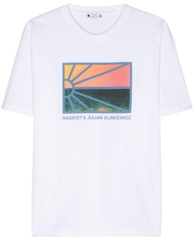Rassvet (PACCBET) T-shirt en coton à imprimé graphique - Blanc