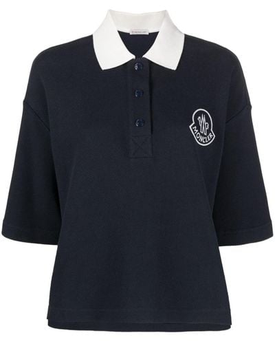 Moncler Poloshirt mit Logo-Stickerei - Blau