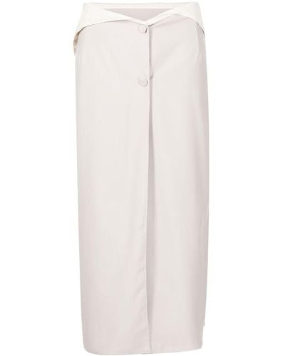 ROKH Mid-length Side Slit Skirt - Grey