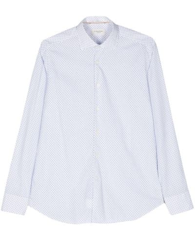 Tintoria Mattei 954 Geometric-print Cotton Shirt - White