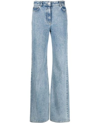 Moschino Jeans High-Waist-Jeans mit Logo-Patch - Blau