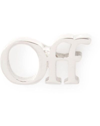 Off-White c/o Virgil Abloh Logo Stud Single Earring - White