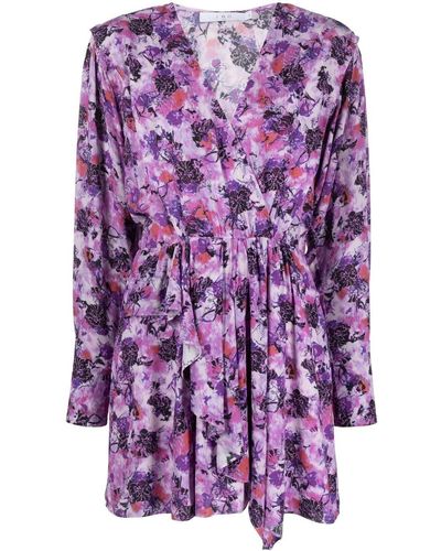 IRO Robe courte Madea à fleurs - Violet