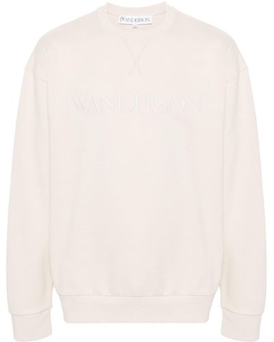 JW Anderson Logo-embroidered Cotton Sweatshirt - Natural