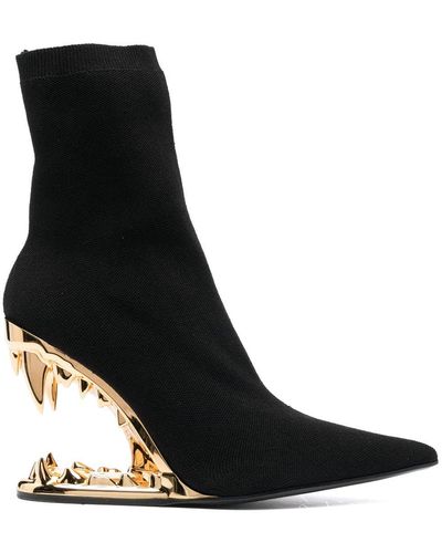 Gcds Morso Pointed-toe Ankle Boots - Black