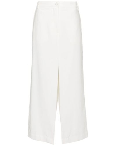 Remain Front-slit Pencil Maxi Skirt - White
