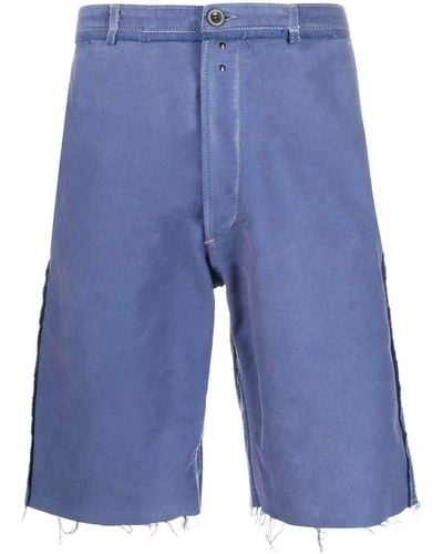 Maison Margiela Frayed-edge Bermuda Shorts - Blue