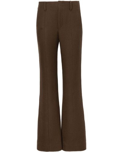 Proenza Schouler Twill Flared Trousers - Brown