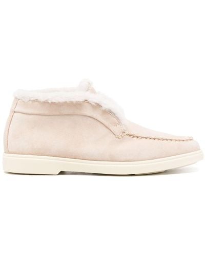 Santoni Fortune Shearling Leather Boots - Pink