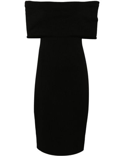Bottega Veneta Off-shoulder Textured Midi Dress - Black