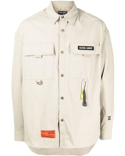 Izzue Army-style Button-up Shirt - Natural
