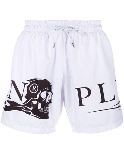 Philipp Plein Skull-print Swim Shorts - White