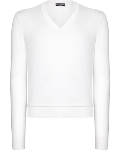 Dolce & Gabbana Long-sleeve Silk Top - White