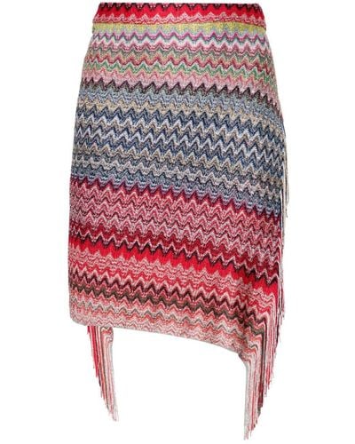 Missoni Zigzag-woven Wrap Skirt - Red