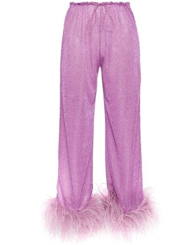 Oséree Lumiere Plumage Long Trousers - Pink