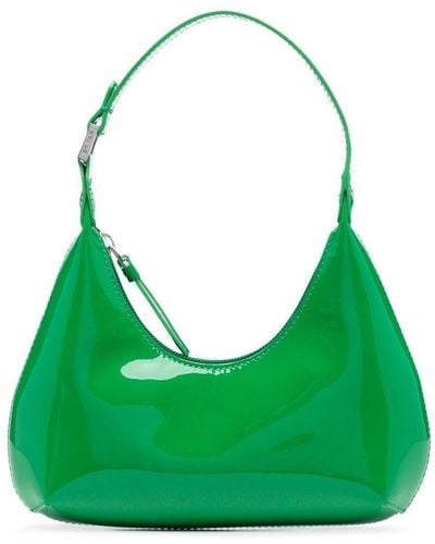 BY FAR Patent-leather Small Shoulder Bag - Green