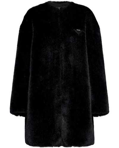 Prada Aspen Faux-fur Coat - Black