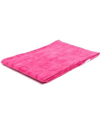 Balmain Logo-jacquard beach towel - Pink