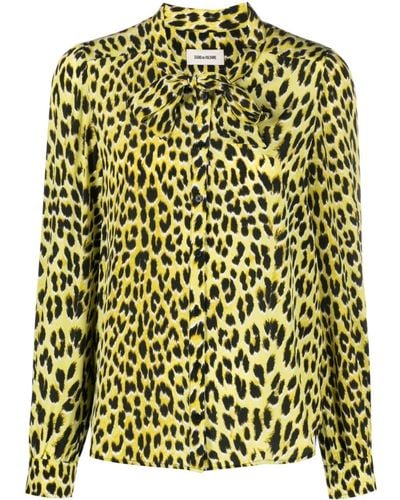 Zadig & Voltaire Camisa Taos con estampado de leopardo - Verde